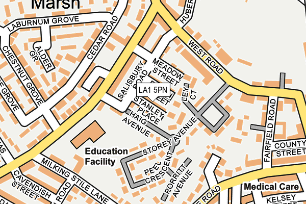 LA1 5PN map - OS OpenMap – Local (Ordnance Survey)