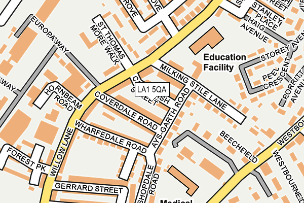 LA1 5QA map - OS OpenMap – Local (Ordnance Survey)