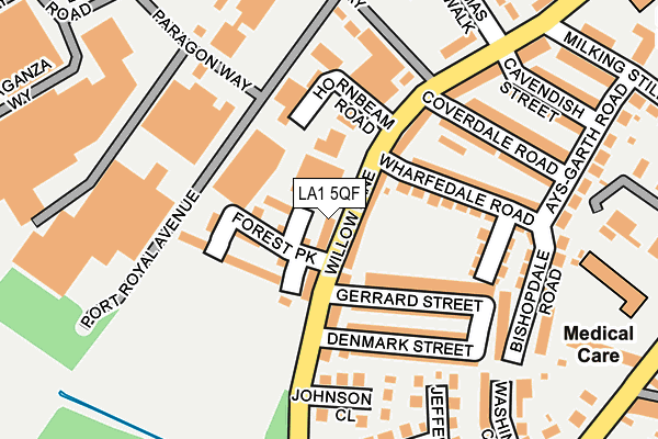 LA1 5QF map - OS OpenMap – Local (Ordnance Survey)