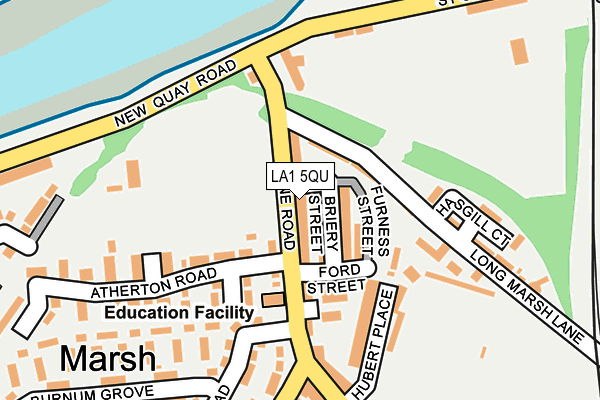 LA1 5QU map - OS OpenMap – Local (Ordnance Survey)