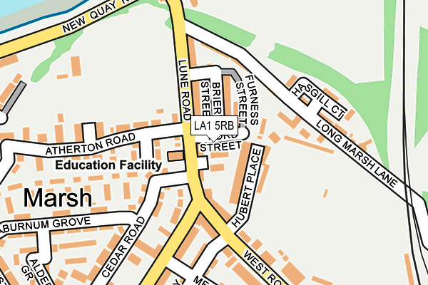 LA1 5RB map - OS OpenMap – Local (Ordnance Survey)