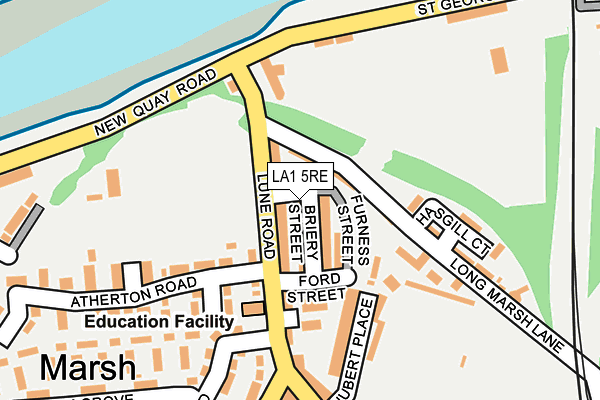 LA1 5RE map - OS OpenMap – Local (Ordnance Survey)