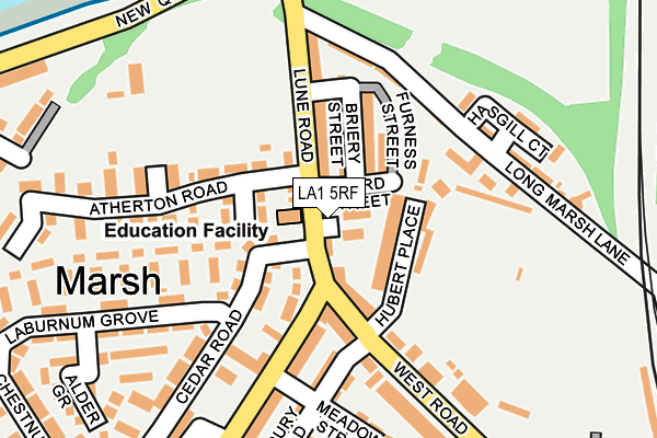 LA1 5RF map - OS OpenMap – Local (Ordnance Survey)
