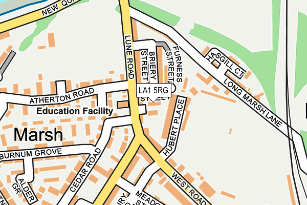 LA1 5RG map - OS OpenMap – Local (Ordnance Survey)