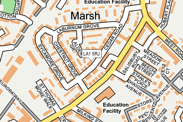 LA1 5RJ map - OS OpenMap – Local (Ordnance Survey)
