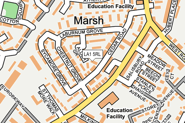 LA1 5RL map - OS OpenMap – Local (Ordnance Survey)