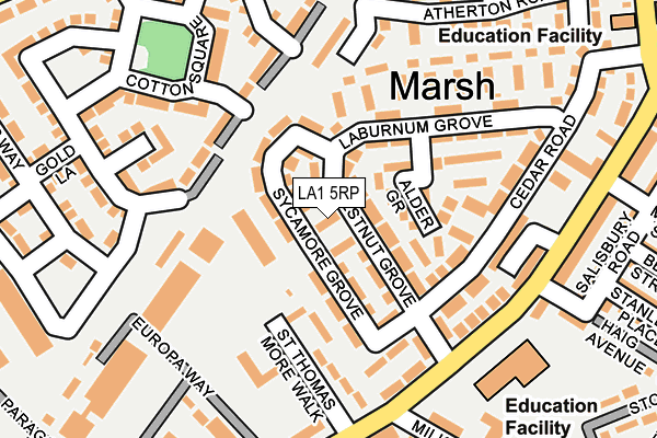 LA1 5RP map - OS OpenMap – Local (Ordnance Survey)
