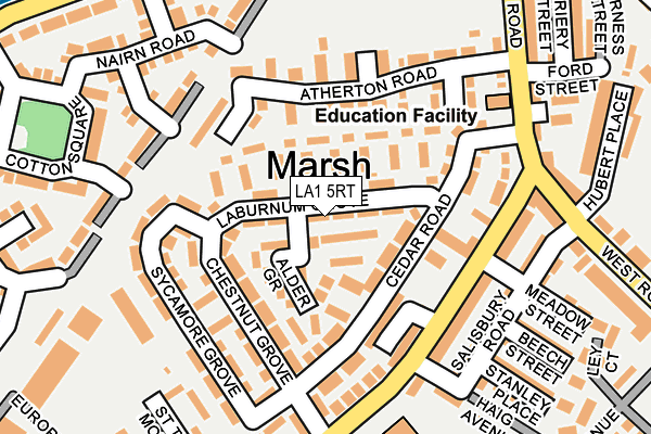 LA1 5RT map - OS OpenMap – Local (Ordnance Survey)