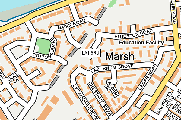LA1 5RU map - OS OpenMap – Local (Ordnance Survey)