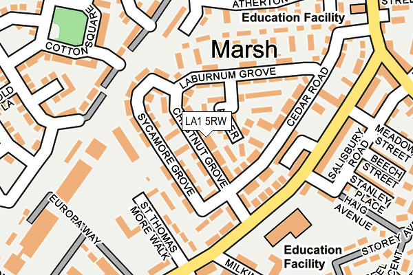LA1 5RW map - OS OpenMap – Local (Ordnance Survey)