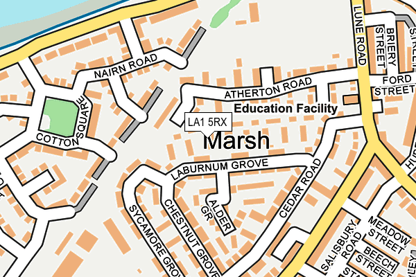 LA1 5RX map - OS OpenMap – Local (Ordnance Survey)