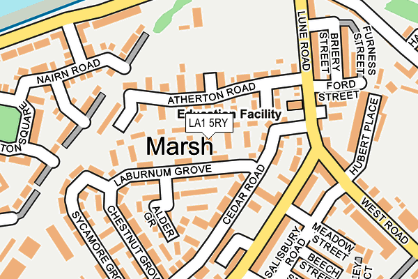 LA1 5RY map - OS OpenMap – Local (Ordnance Survey)