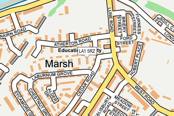 LA1 5RZ map - OS OpenMap – Local (Ordnance Survey)
