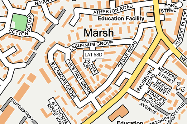 LA1 5SD map - OS OpenMap – Local (Ordnance Survey)
