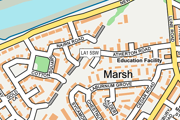 LA1 5SW map - OS OpenMap – Local (Ordnance Survey)
