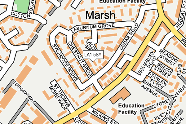 LA1 5SY map - OS OpenMap – Local (Ordnance Survey)