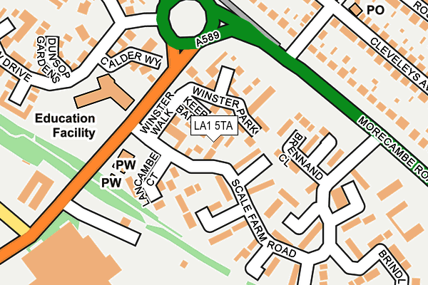 LA1 5TA map - OS OpenMap – Local (Ordnance Survey)