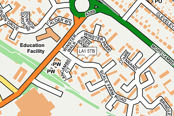 LA1 5TB map - OS OpenMap – Local (Ordnance Survey)
