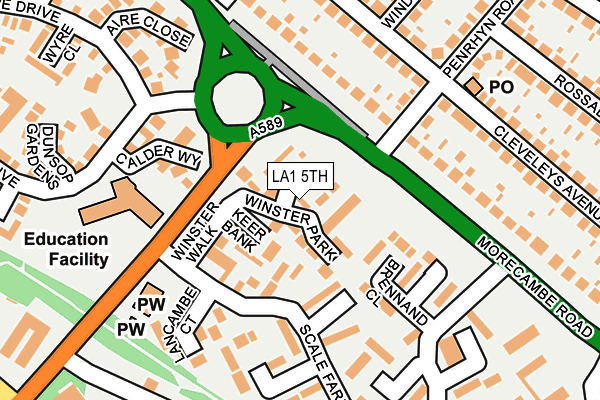 LA1 5TH map - OS OpenMap – Local (Ordnance Survey)