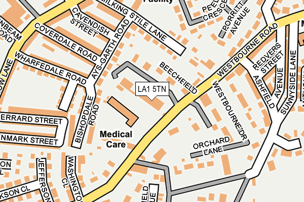 LA1 5TN map - OS OpenMap – Local (Ordnance Survey)