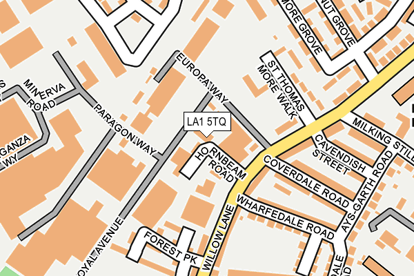 LA1 5TQ map - OS OpenMap – Local (Ordnance Survey)
