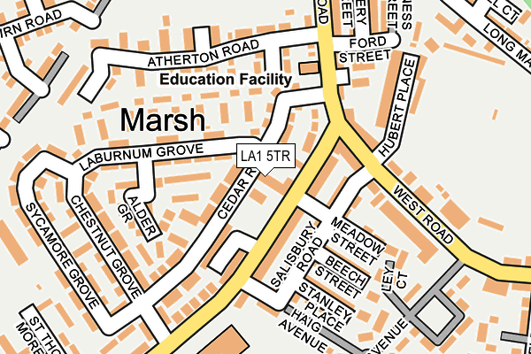 LA1 5TR map - OS OpenMap – Local (Ordnance Survey)