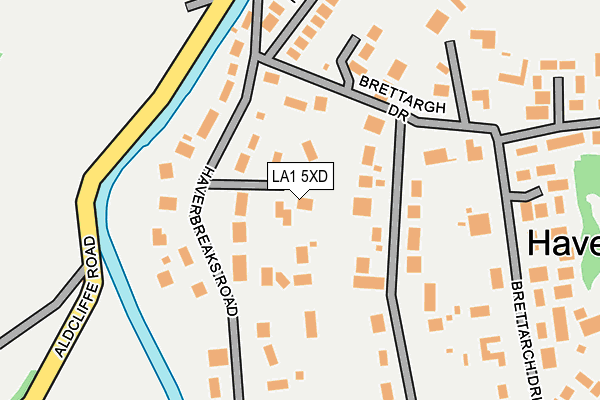 LA1 5XD map - OS OpenMap – Local (Ordnance Survey)