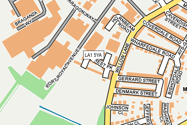 LA1 5YA map - OS OpenMap – Local (Ordnance Survey)