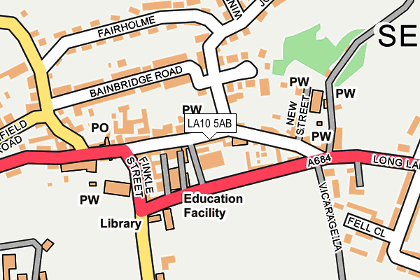 LA10 5AB map - OS OpenMap – Local (Ordnance Survey)