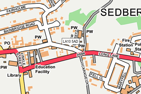 Map of SEDBERGH COMMUNITY INTEREST COMPANY at local scale