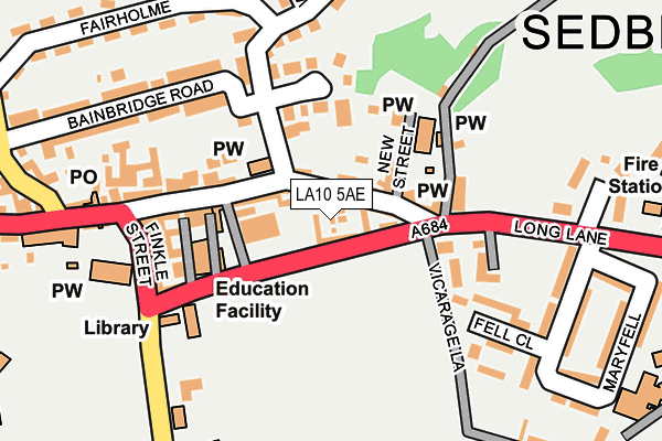 LA10 5AE map - OS OpenMap – Local (Ordnance Survey)