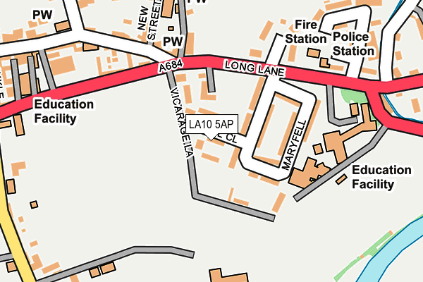 LA10 5AP map - OS OpenMap – Local (Ordnance Survey)