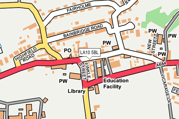 LA10 5BL map - OS OpenMap – Local (Ordnance Survey)
