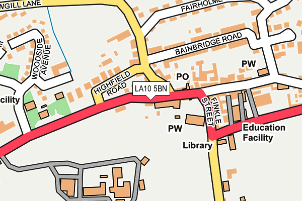 LA10 5BN map - OS OpenMap – Local (Ordnance Survey)