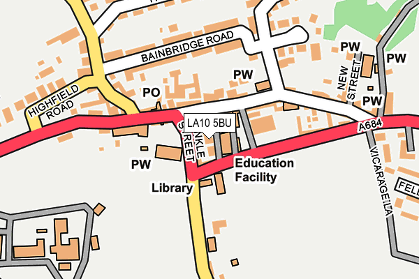 LA10 5BU map - OS OpenMap – Local (Ordnance Survey)