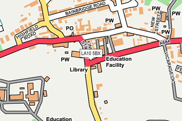 LA10 5BX map - OS OpenMap – Local (Ordnance Survey)