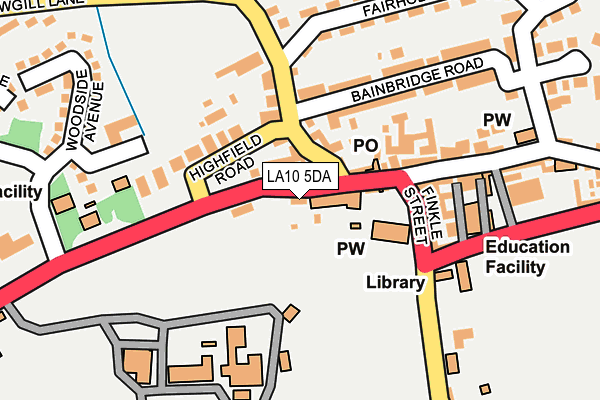 LA10 5DA map - OS OpenMap – Local (Ordnance Survey)
