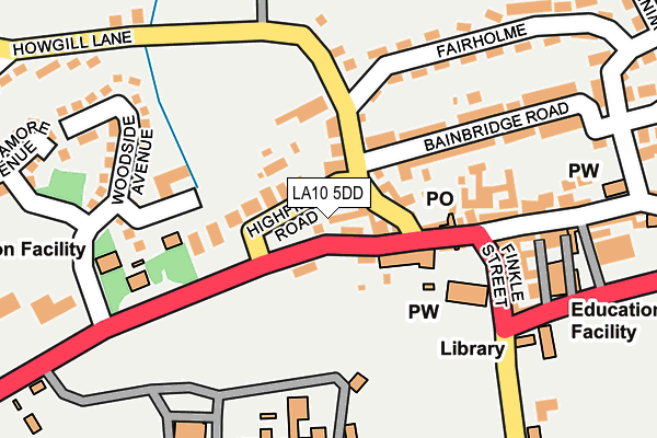 LA10 5DD map - OS OpenMap – Local (Ordnance Survey)