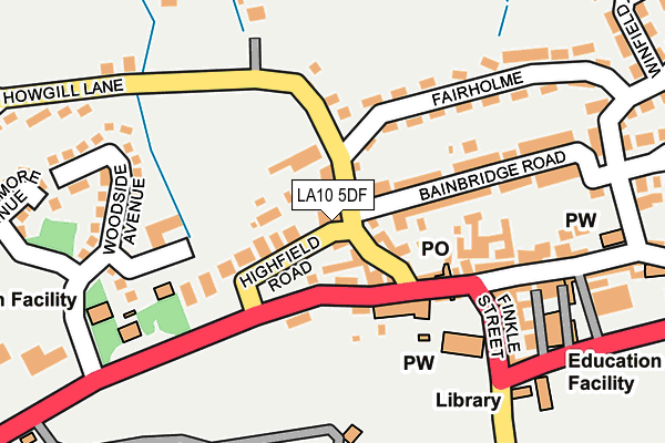 LA10 5DF map - OS OpenMap – Local (Ordnance Survey)