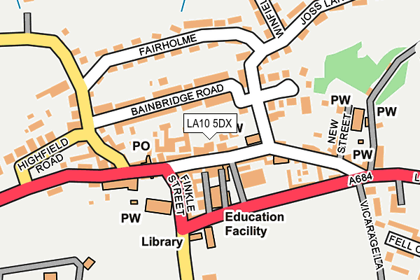 LA10 5DX map - OS OpenMap – Local (Ordnance Survey)