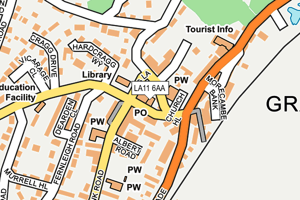 LA11 6AA map - OS OpenMap – Local (Ordnance Survey)