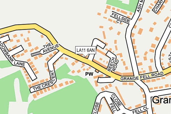 LA11 6AN map - OS OpenMap – Local (Ordnance Survey)