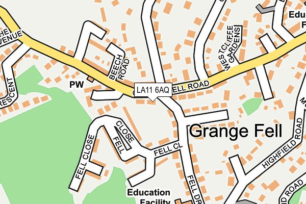 LA11 6AQ map - OS OpenMap – Local (Ordnance Survey)