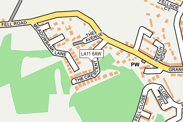 LA11 6AW map - OS OpenMap – Local (Ordnance Survey)