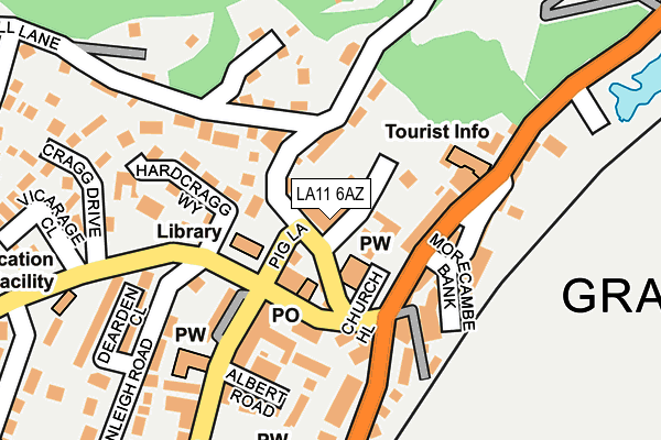 LA11 6AZ map - OS OpenMap – Local (Ordnance Survey)