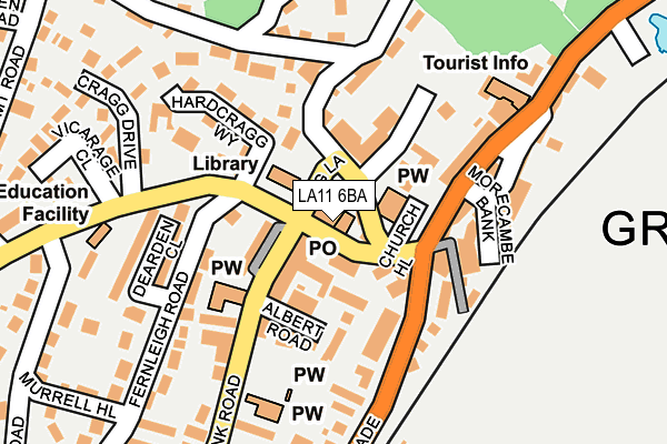 LA11 6BA map - OS OpenMap – Local (Ordnance Survey)