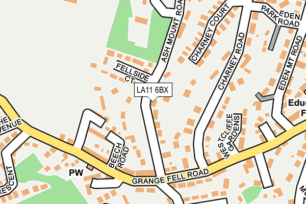 LA11 6BX map - OS OpenMap – Local (Ordnance Survey)