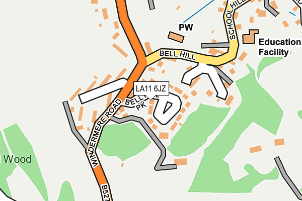 LA11 6JZ map - OS OpenMap – Local (Ordnance Survey)