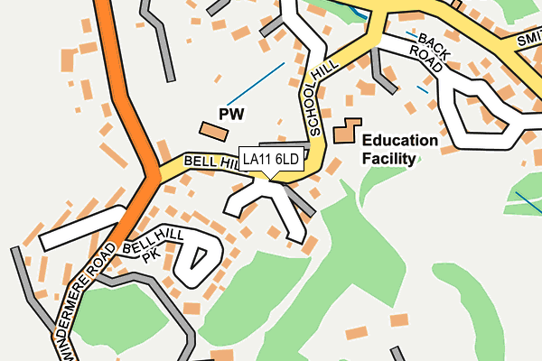 LA11 6LD map - OS OpenMap – Local (Ordnance Survey)