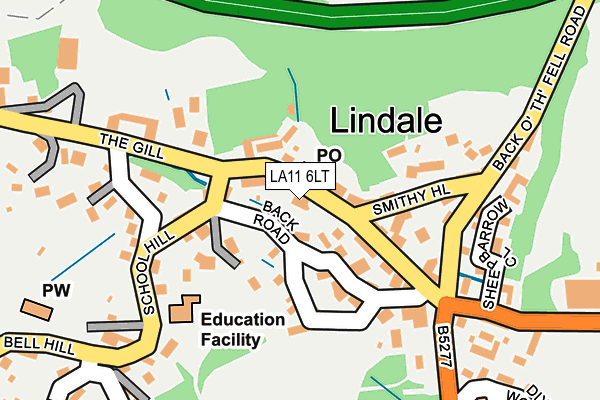 LA11 6LT map - OS OpenMap – Local (Ordnance Survey)